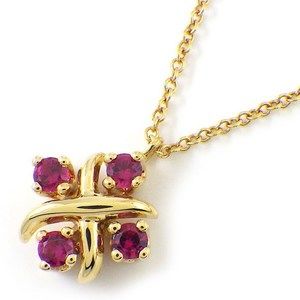 Tiffany Jean Schlumberger Cross Ruby Necklace Yellow Gold
